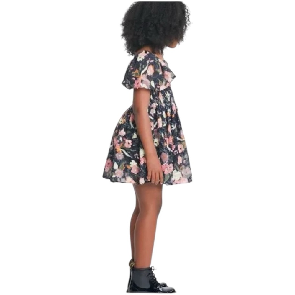 Tanya Taylor Glenda Floral Mini Dress Size M (8-9) in Black and Pink - Picture 4 of 12